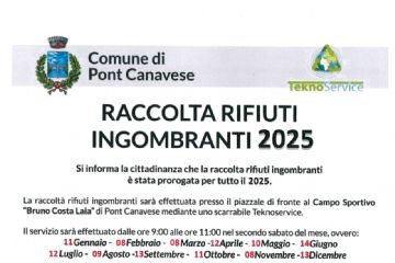 Raccolta rifiuti ingombranti anno 2025